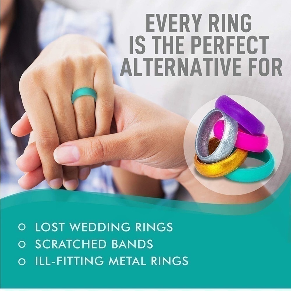 EVERY ring jewelry 5 pack silicone ring variety set sz small NWT - Picture 3 of 16